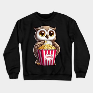 Owl Popcorn Cinema Film Critic Movie Lover Crewneck Sweatshirt